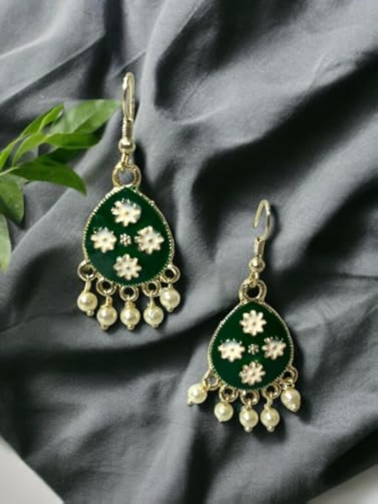 Women's Multi Colour Meenakari Kundan Dangle Earrings
